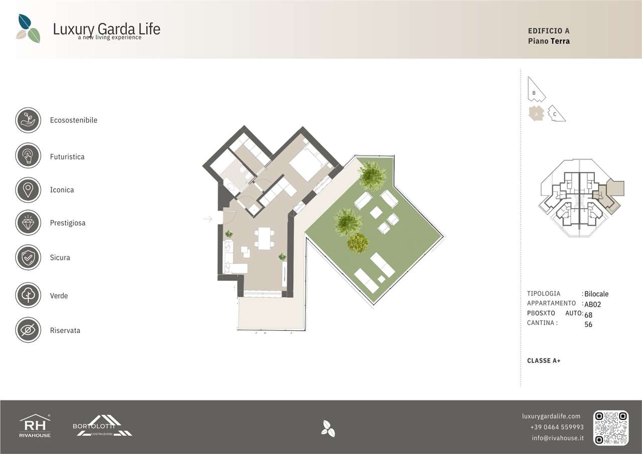 RIF. 43 AA02-AB02 MODERNO BILOCALE CON GIARDINO