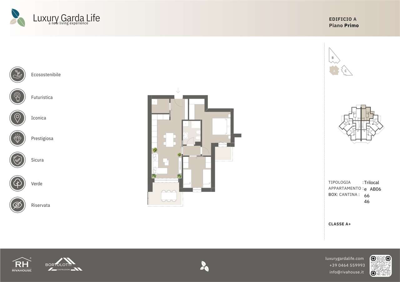 RIF. 43 A trilo - ELEGANTE TRILOCALE IN COSTRUZIONE