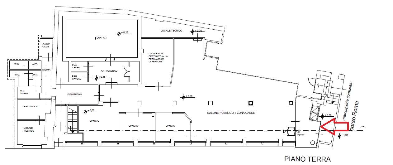 Locale commerciale ex banca credem in locazione  in Corso Roma, 26
