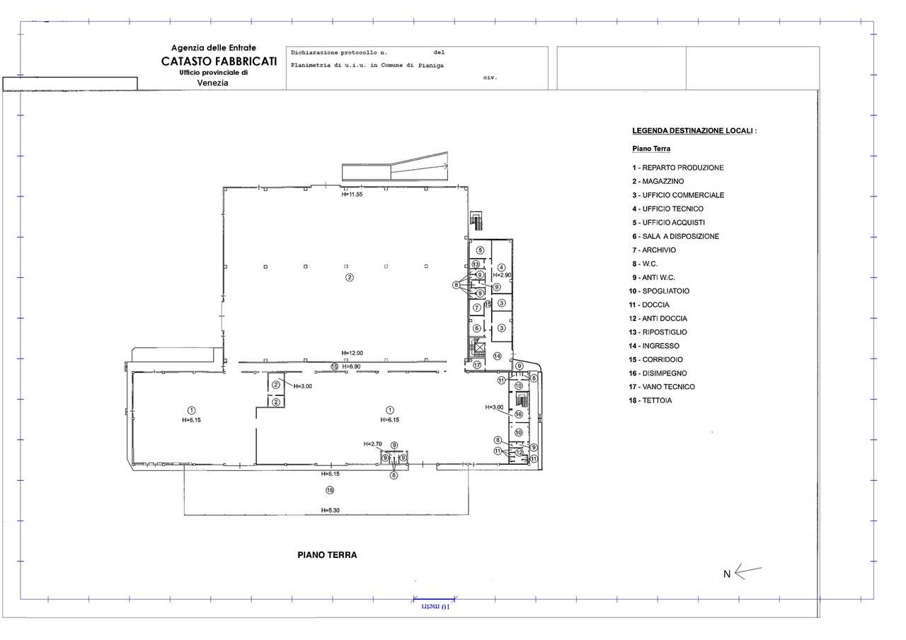 Capannone Pianiga mq.7000 con ampio scoperto su lotto di mq.21.000